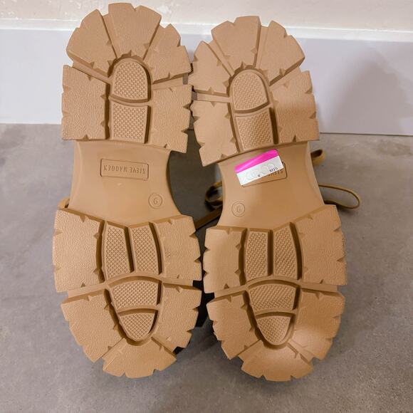 Steve Maden Thora Nylon Lace Up Chunky Combat Lug Boots Gorpcore Tan Size 9 NWT - Picture 10 of 12